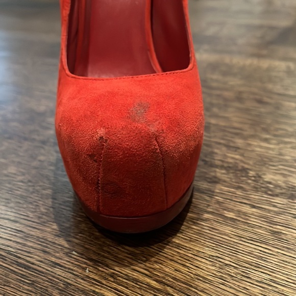 YSL red suede tribute heels - Picture 8 of 9